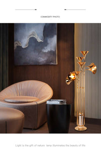 Lampadaire Doré LED Moderne de Foyer | Marco Lucetti