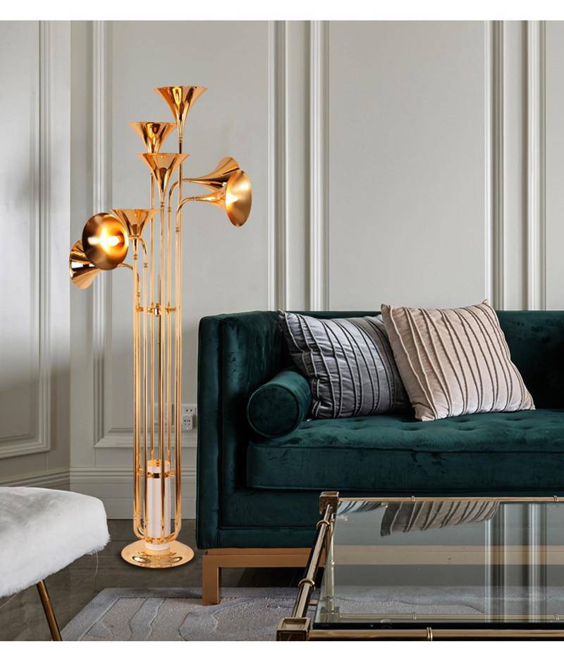 Lampadaire Doré LED Moderne de Foyer | Marco Lucetti