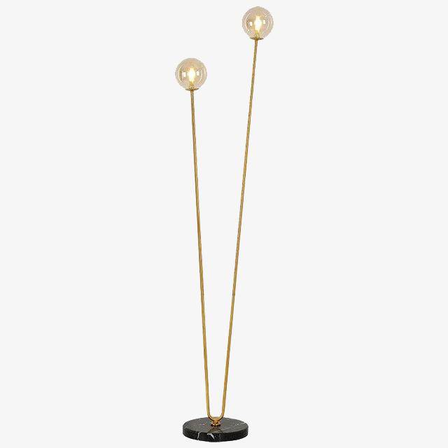 Lampadaire élégant à deux branches dorées | Marco Lucetti