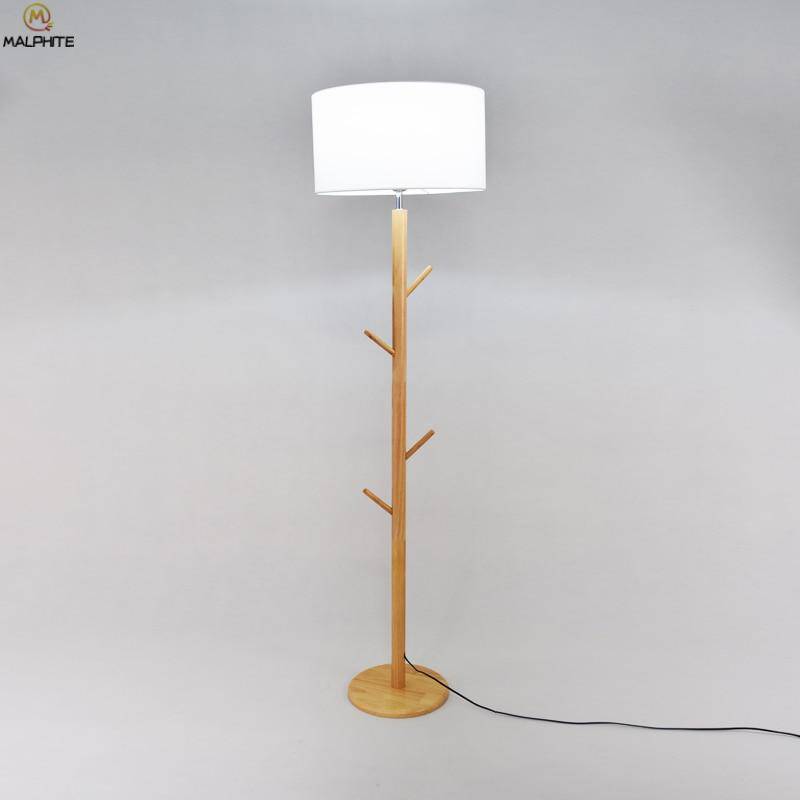 Lampadaire élégant en tissu et bois branches | Marco Lucetti
