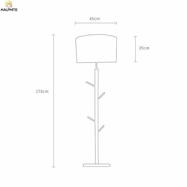Lampadaire élégant en tissu et bois branches | Marco Lucetti