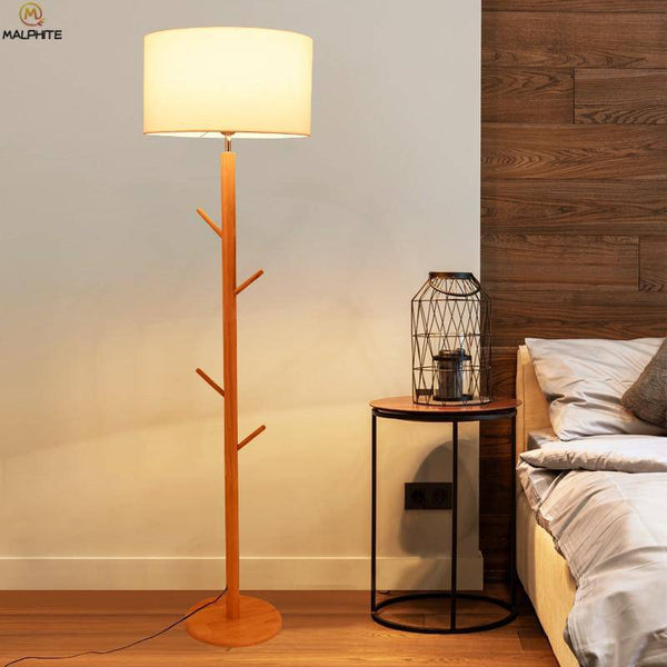 Lampadaire élégant en tissu et bois branches | Marco Lucetti