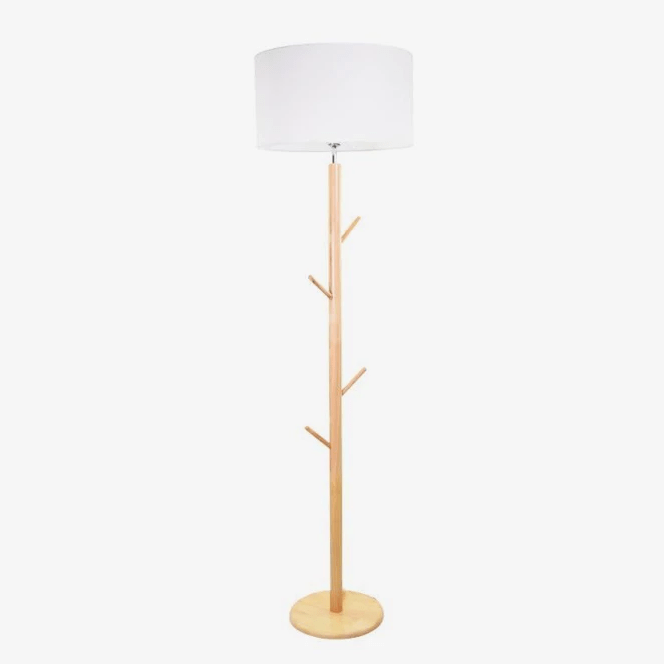 Lampadaire élégant en tissu et bois branches | Marco Lucetti