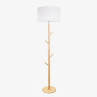 Lampadaire élégant en tissu et bois branches | Marco Lucetti