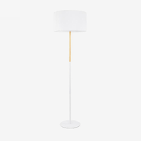 Lampadaire Élégant en Tissu et Bois | Marco Lucetti