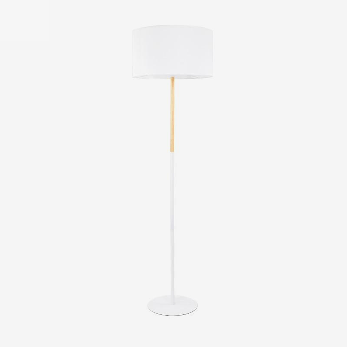 Lampadaire Élégant en Tissu et Bois | Marco Lucetti