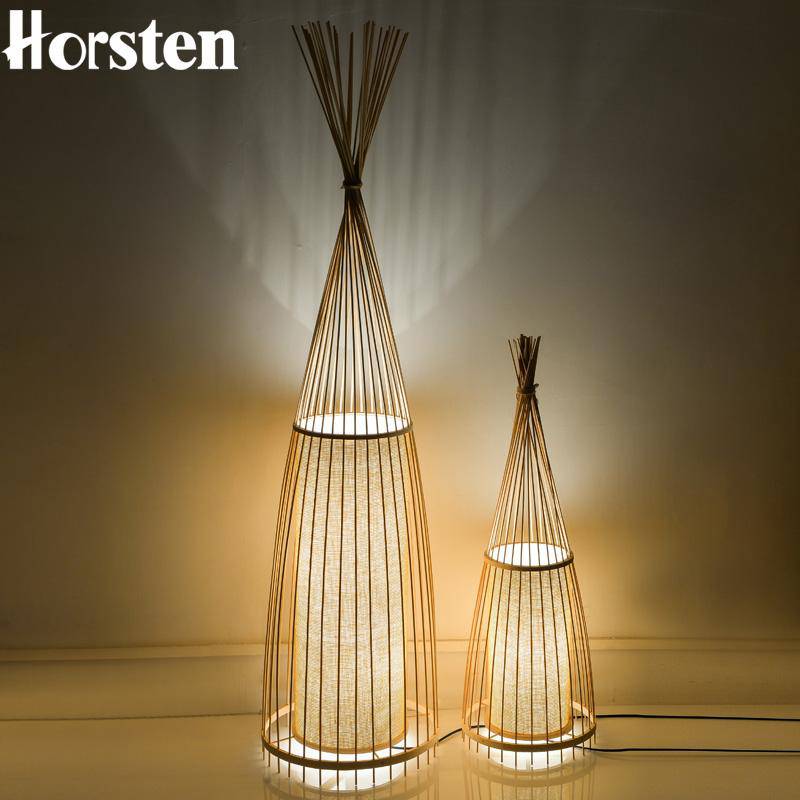 Lampadaire en bois bambou japonais | Marco Lucetti