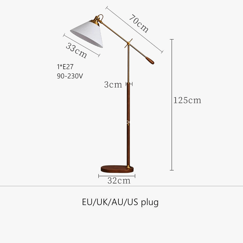 Lampadaire en bois massif avec abat-jour moderne. | Marco Lucetti
