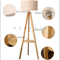 Lampadaire en bois moderne nordique pour salon et café LED Art déco | Marco Lucetti