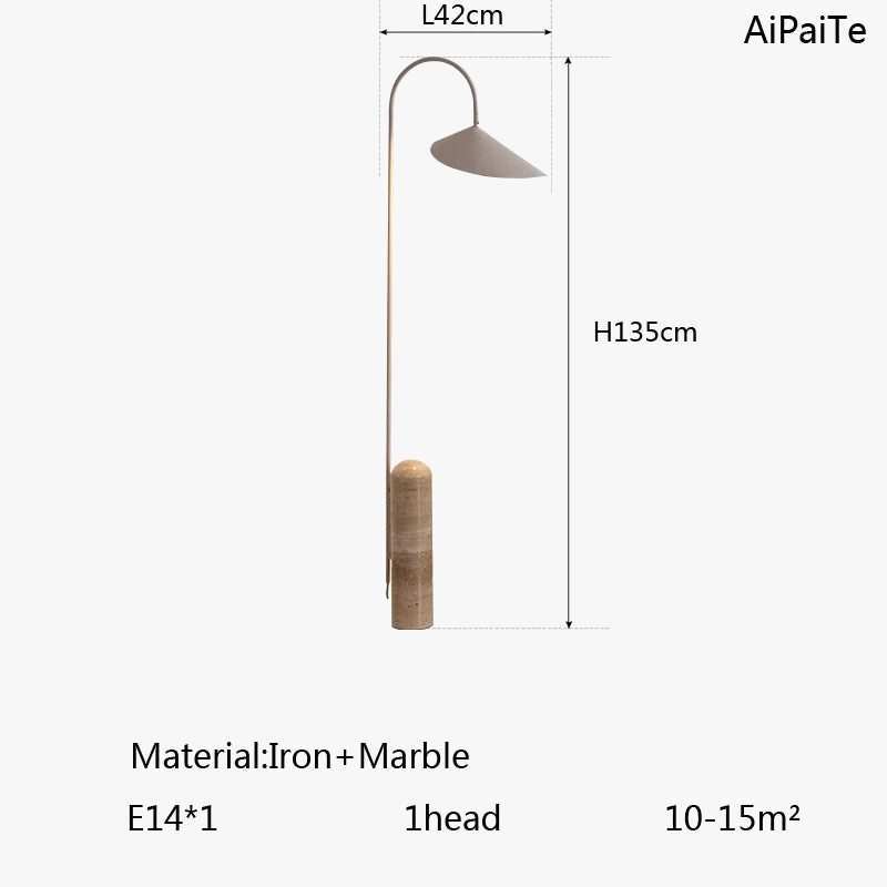 Lampadaire en marbre et pierre ajustable - Luxe et Élégance