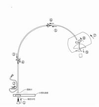 Lampadaire en marbre nordique pliant avec arc rotatif en argent
