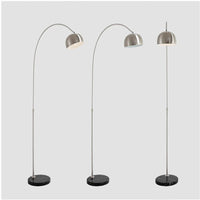 Lampadaire en marbre nordique pliant avec arc rotatif en argent