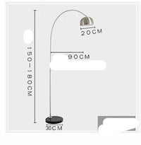Lampadaire en marbre nordique pliant avec arc rotatif en argent