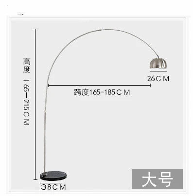 Lampadaire en marbre nordique pliant avec arc rotatif en argent