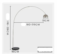 Lampadaire en marbre nordique pliant avec arc rotatif en argent