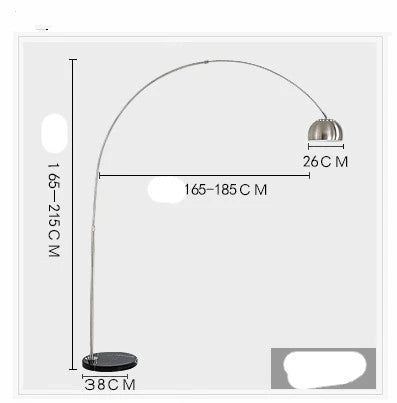 Lampadaire en marbre nordique pliant avec arc rotatif en argent