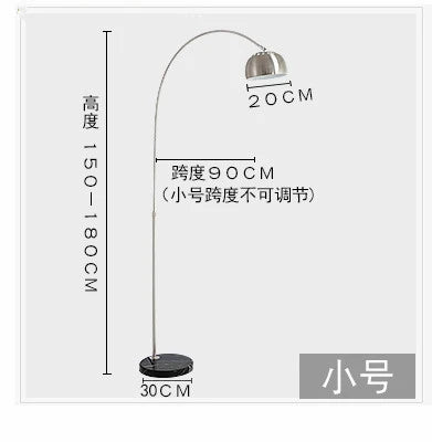 Lampadaire en marbre nordique pliant avec arc rotatif en argent