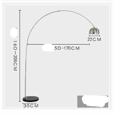 Lampadaire en marbre nordique pliant avec arc rotatif en argent
