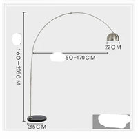 Lampadaire en marbre nordique pliant avec arc rotatif en argent