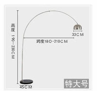 Lampadaire en marbre nordique pliant avec arc rotatif en argent | Marco Lucetti