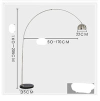 Lampadaire en marbre nordique pliant avec arc rotatif en argent | Marco Lucetti