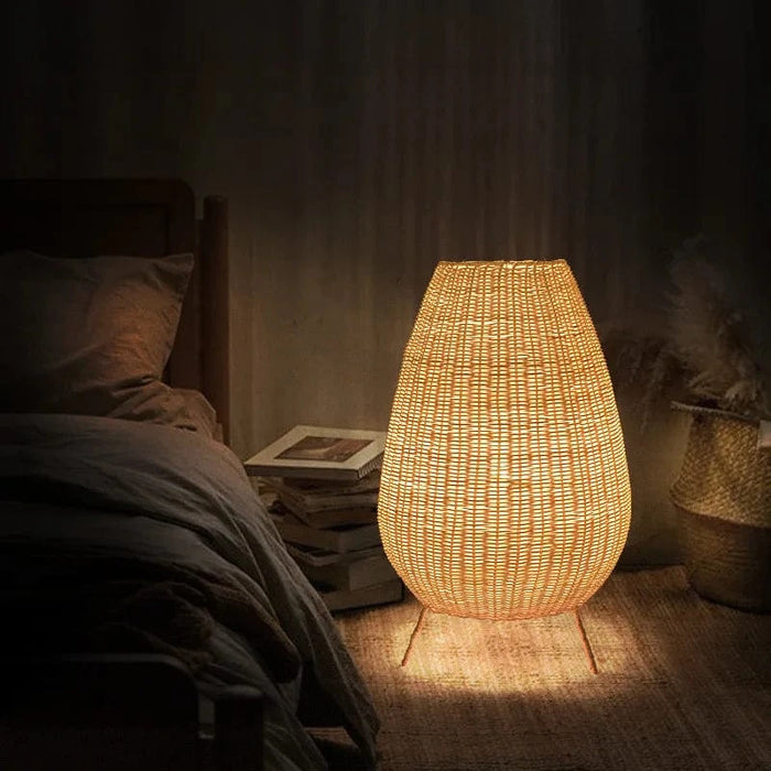 Lampadaire en rotin naturel inspiré d'Asie | Marco Lucetti
