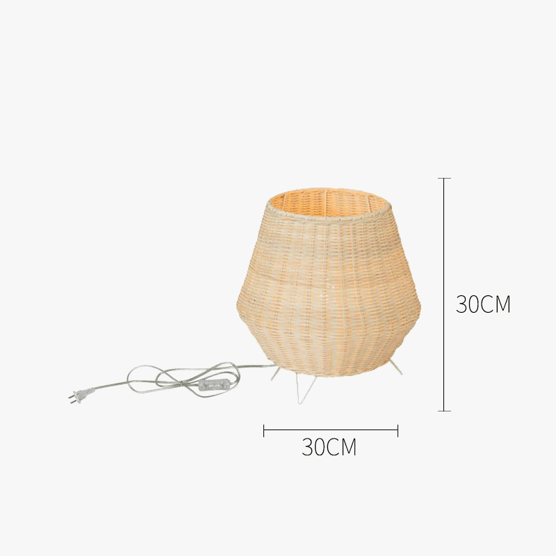 Lampadaire en rotin naturel minimaliste | Marco Lucetti
