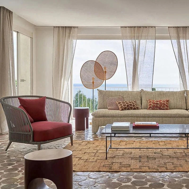 Lampadaire en rotin tissé | Marco Lucetti