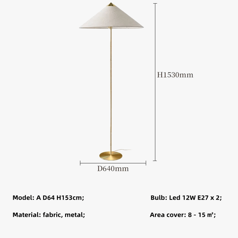Lampadaire en Rotin Tynell LED pour Salon au Style Wabi Sabi | Marco Lucetti