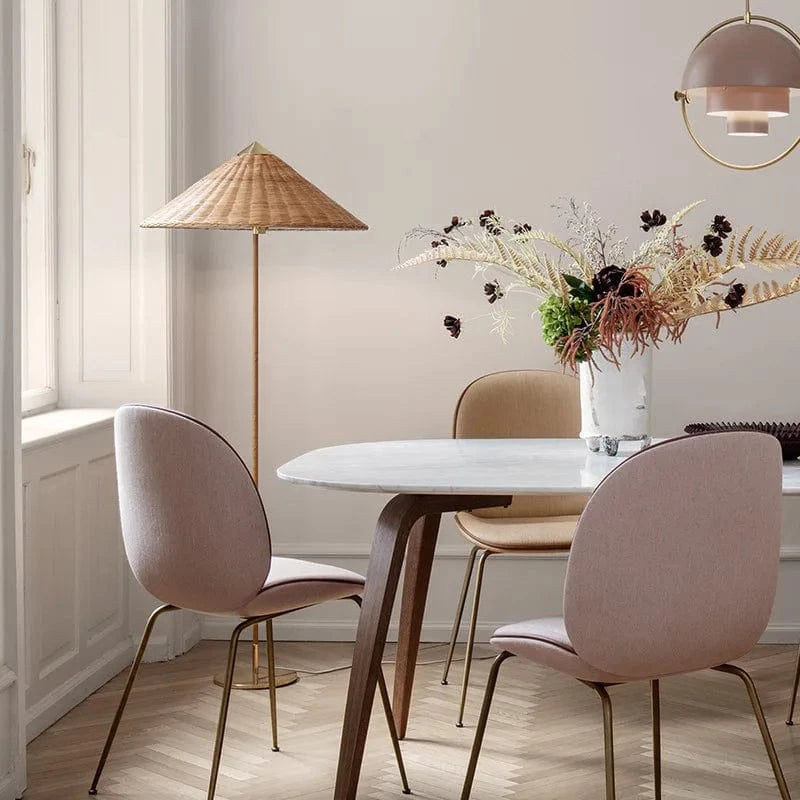 Lampadaire en Rotin Tynell LED pour Salon au Style Wabi Sabi | Marco Lucetti