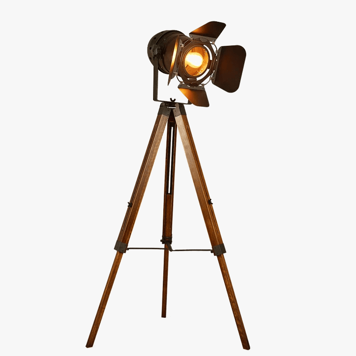Lampadaire industriel Loft américain rustique Vintage - Lampadaires pour salon et bureau - Éclairage noir et rouge LED en bois | Marco Lucetti