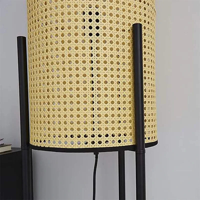 Lampadaire japonais LED en bambou et rotin - Déco moderne | Marco Lucetti
