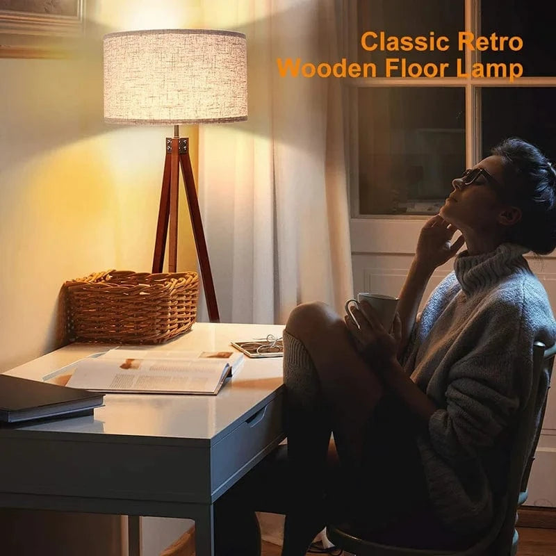 Lampadaire KD en bois massif américain avec support de sol LED minimaliste. | Marco Lucetti