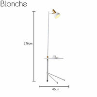 Lampadaire LED ajustable avec table intégrée | Marco Lucetti Blanc