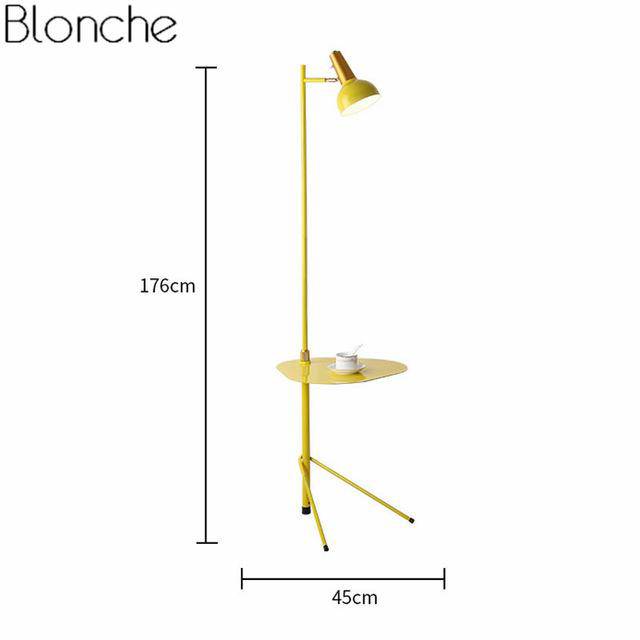 Lampadaire LED ajustable avec table intégrée | Marco Lucetti Jaune
