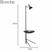 Lampadaire LED ajustable avec table intégrée | Marco Lucetti Noir