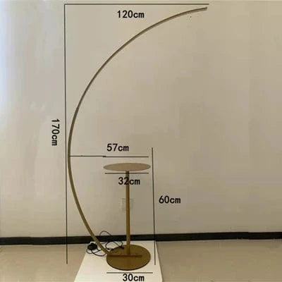 Lampadaire LED Arc Moderne | Marco Lucetti Or avec table / Lumière blanche pas de RC