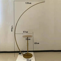 Lampadaire LED Arc Moderne | Marco Lucetti Or avec table / Lumière blanche pas de RC