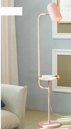 Lampadaire LED Coloré avec Table Moderne | Marco Lucetti Rose