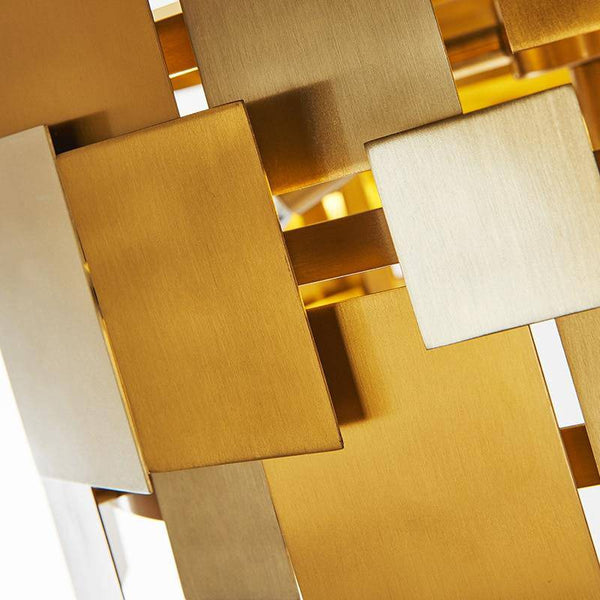 Lampadaire LED de Luxe avec Carrés Dorés | Marco Lucetti