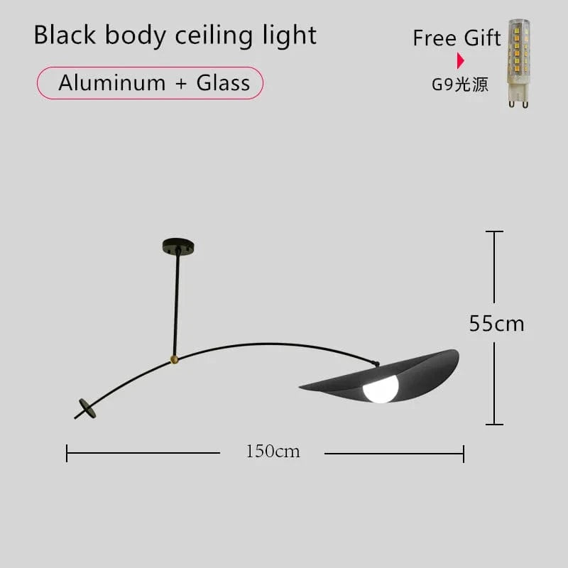 Lampadaire LED de pêche au design minimaliste et moderne | Marco Lucetti Pendentif noir B / Blanc froid