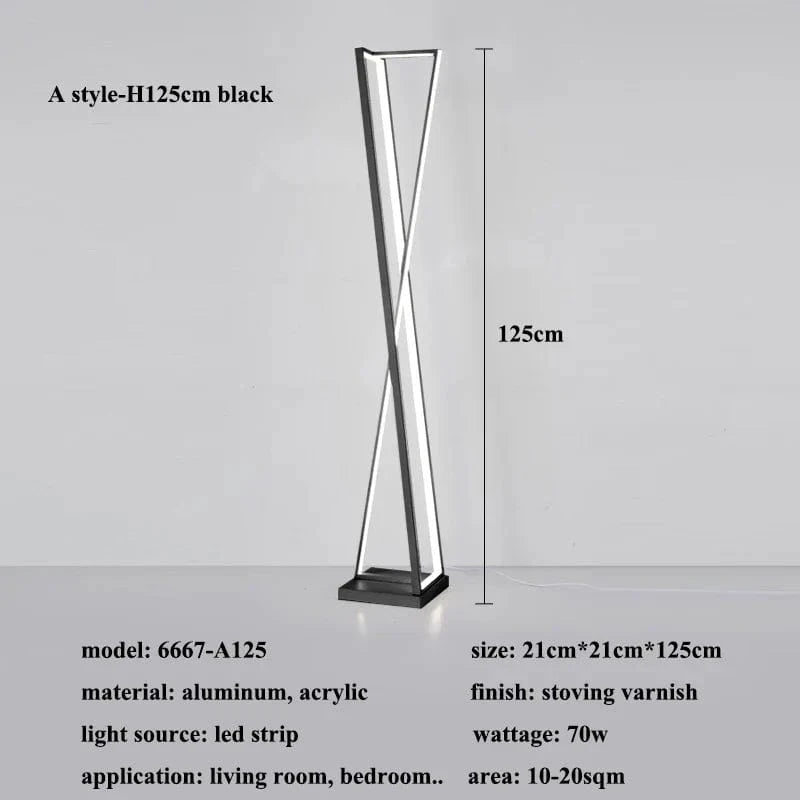 Lampadaire Led design noir et blanc | Marco Lucetti Lampadaire noir / Lumière blanche (6000K)