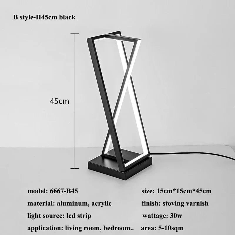 Lampadaire Led design noir et blanc | Marco Lucetti Lampe de table noire / Lumière blanche (6000K)