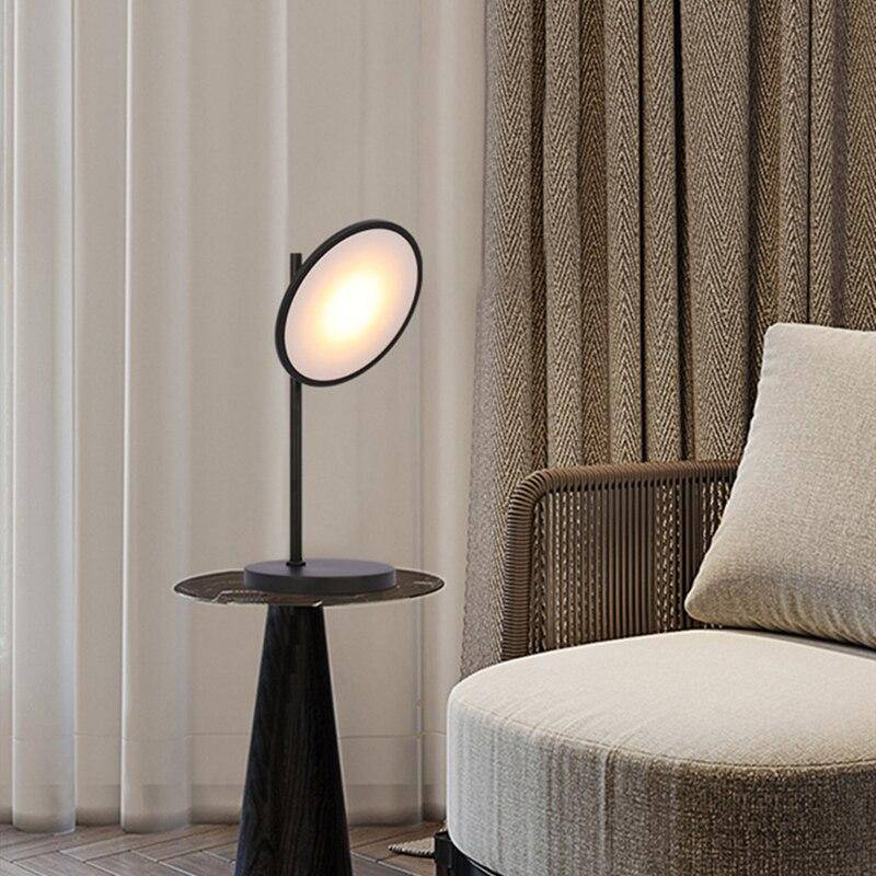 Lampadaire LED Design Nordic - Métal Noir, Cercle Lumineux | Marco Lucetti