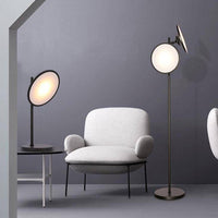Lampadaire LED Design Nordic - Métal Noir, Cercle Lumineux | Marco Lucetti