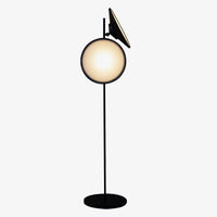 Lampadaire LED Design Nordic - Métal Noir, Cercle Lumineux | Marco Lucetti