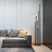 Lampadaire LED design "Tubes Noirs" en métal | Marco Lucetti
