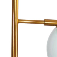 Lampadaire LED doré avec 3 lampes turquoises | Marco Lucetti