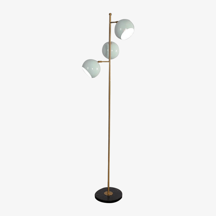 Lampadaire LED doré design orientable en blanc | Marco Lucetti