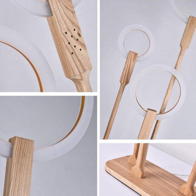 Lampadaire LED en bois avec anneau - Design élégant | Marco Lucetti
